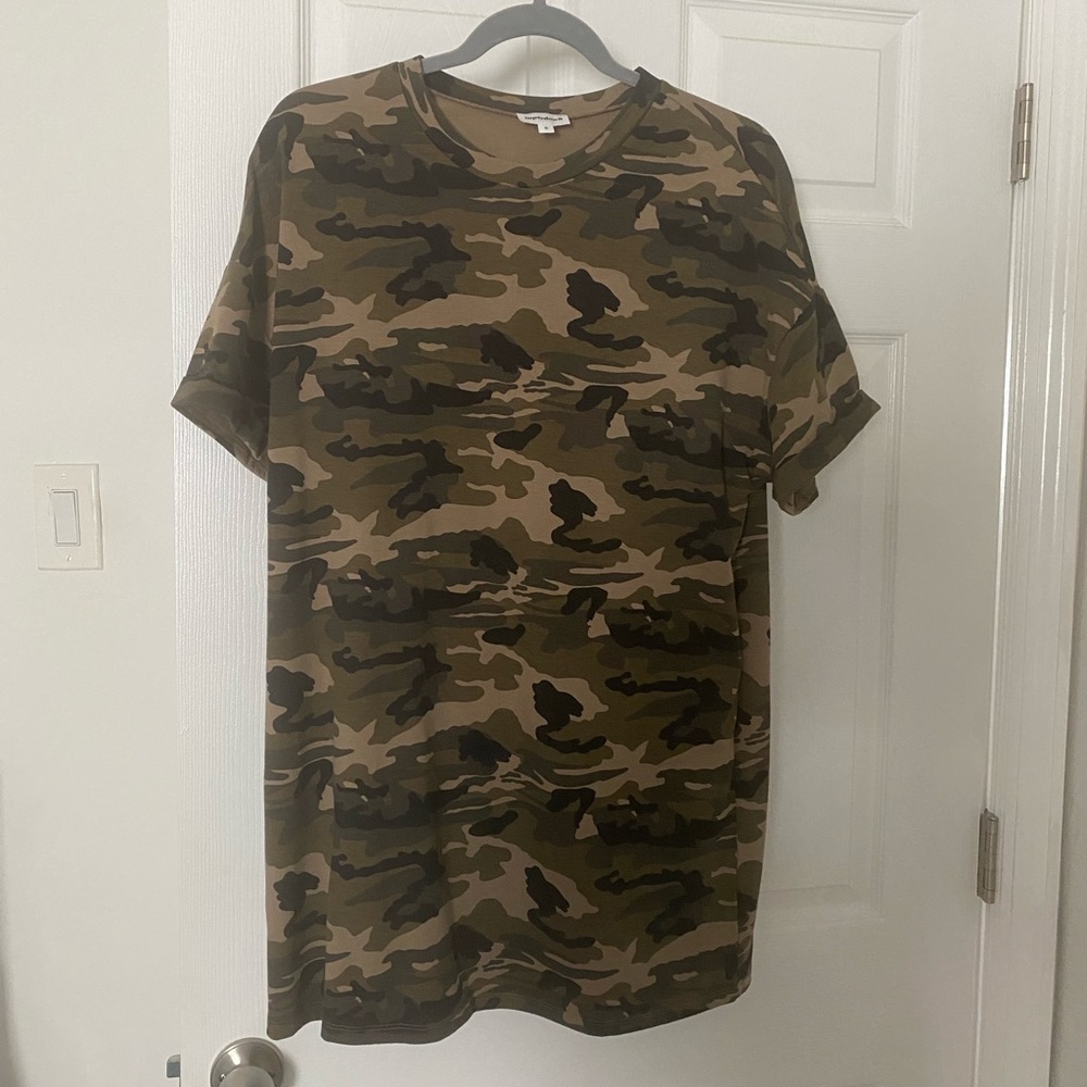 WOMENS CAMO T-SHIRT DRESS SIZE S
